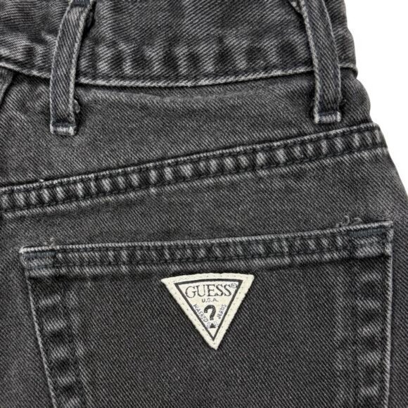 GUESS Vintage High Rise Cut Off Denim Shorts Size 27 Made In USA - Picture 6 of 6
